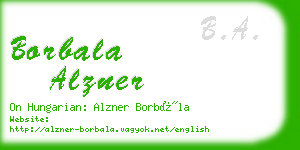 borbala alzner business card